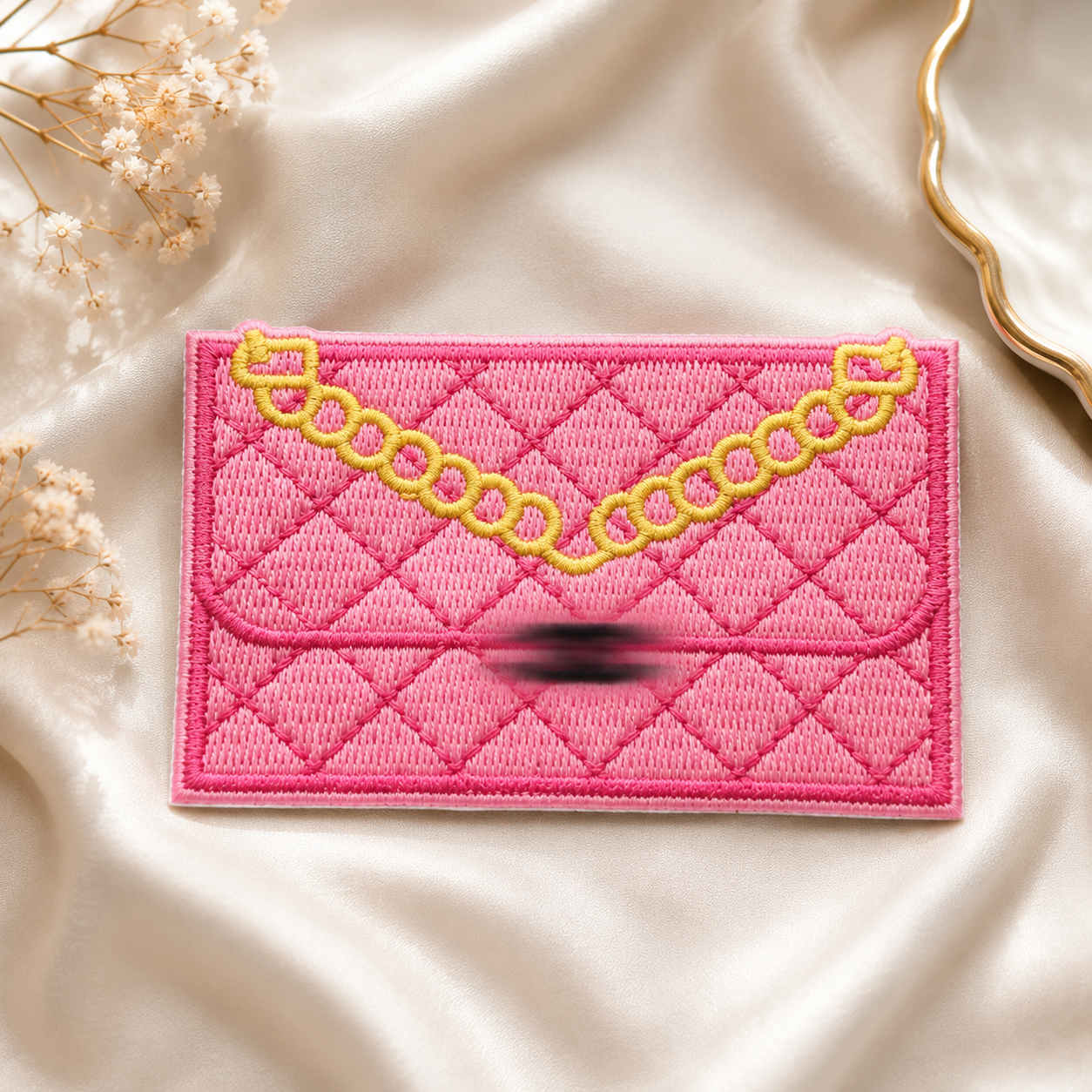 Luxe Pink Quilted Envelope Patch